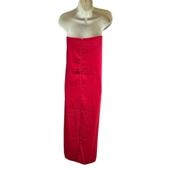 SOPHIE ET VOILA Strapless Crepe Maxi Column Dress in Red Size 38/ US 8 - Picture 6 of 9